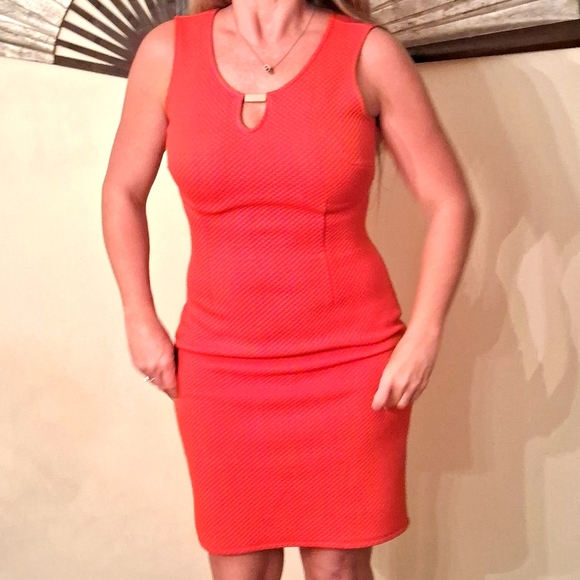 NWOT,Sleek & Sexy, Burnt Orange/Rust Midi Dress - Picture 4 of 12